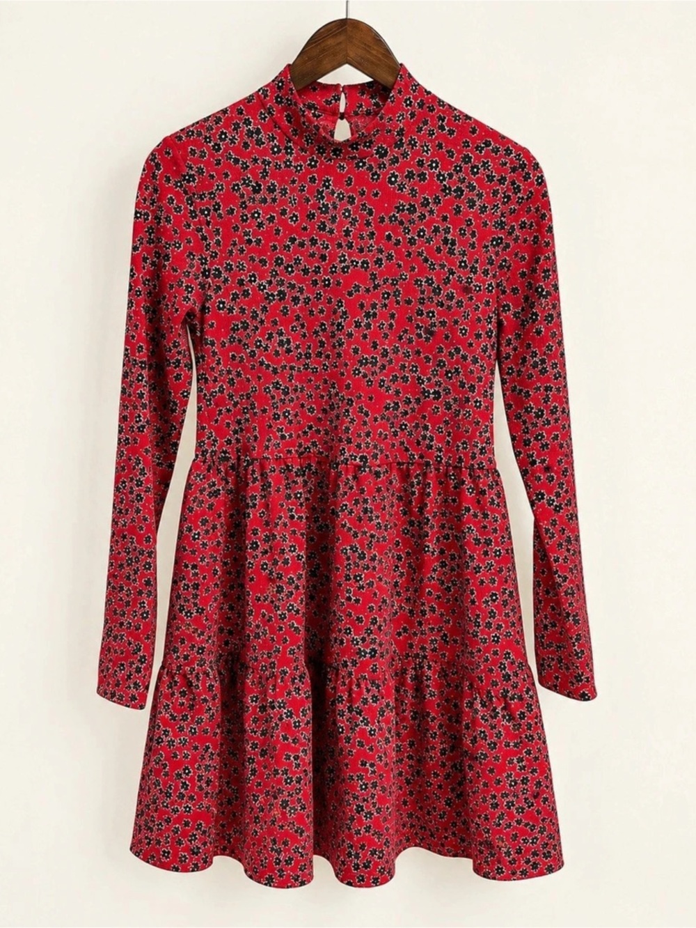 River Island Floral Mini Dress in Red & Black, Never Worn/Brand new